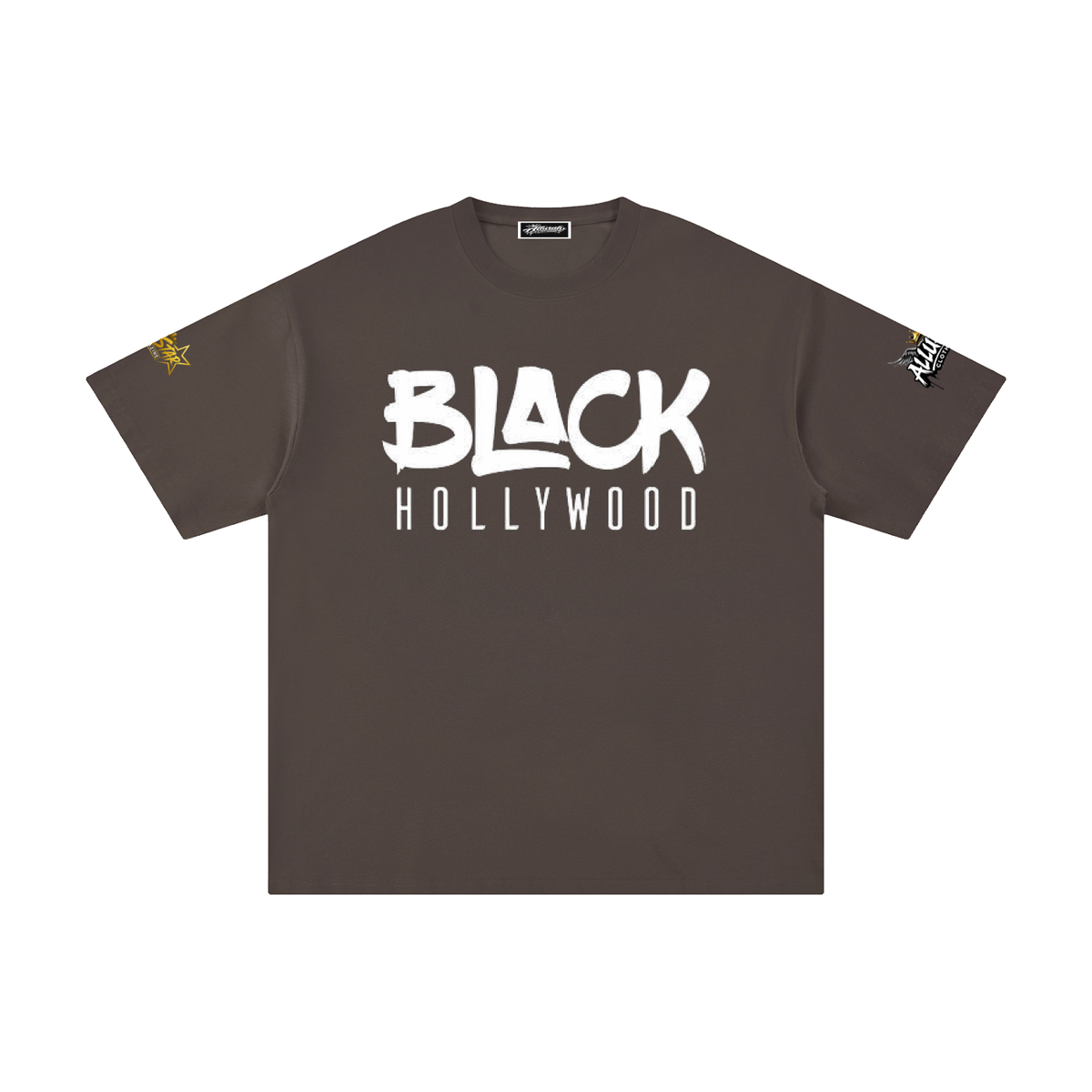 Allurah Black Hollywood Unisex Pure Cotton T-Shirt