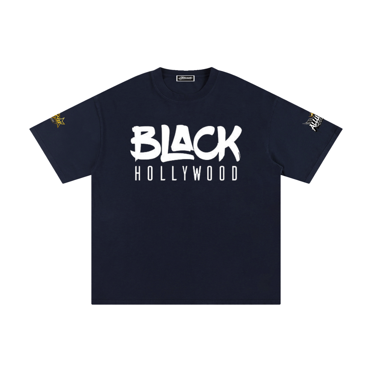 Allurah Black Hollywood Unisex Pure Cotton T-Shirt