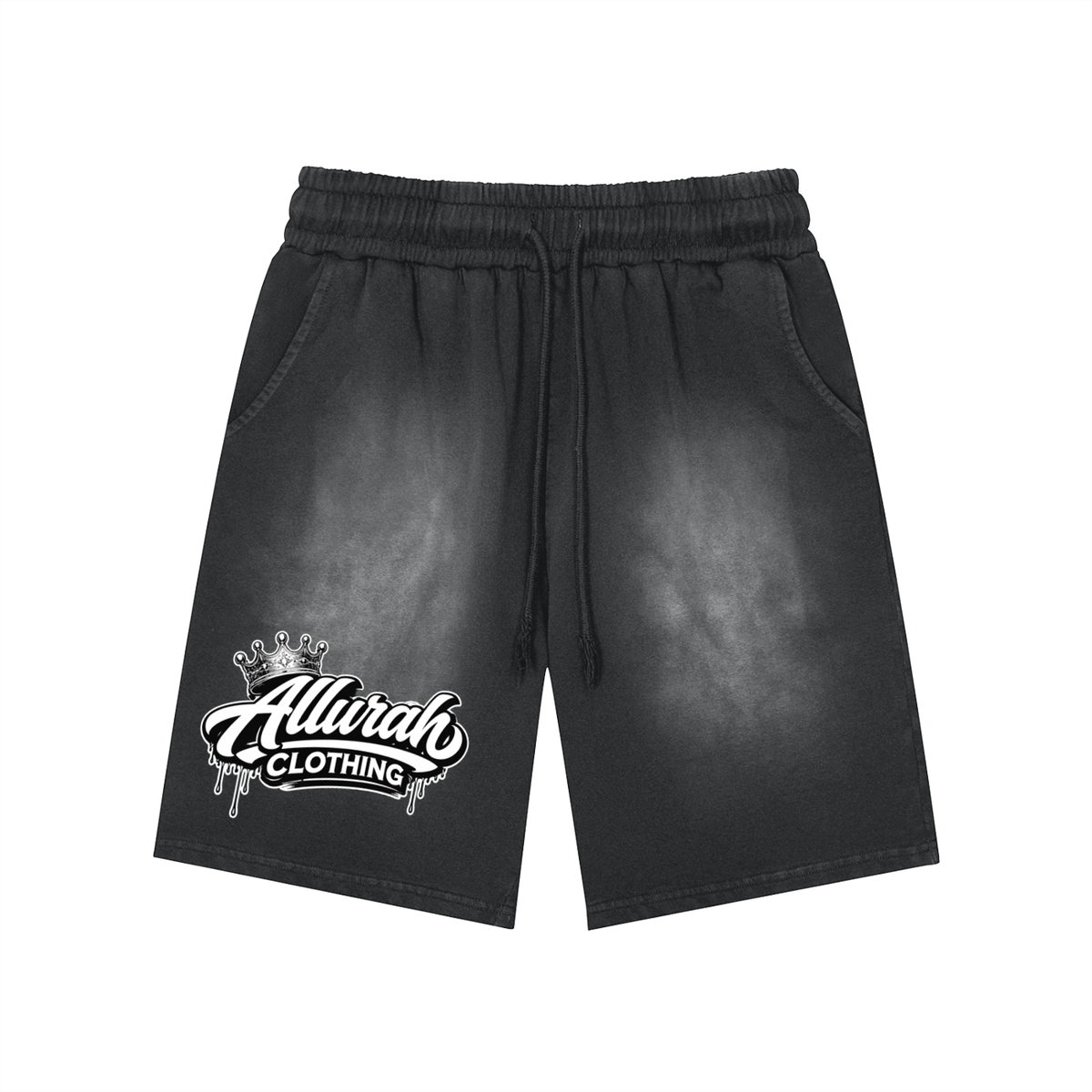 Rectangle Patch Monkey Washed Shorts by Allurah Clothing — photo 1 of 8