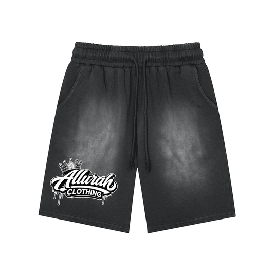 Rectangle Patch Monkey Washed Shorts by Allurah Clothing — photo 1 of 8