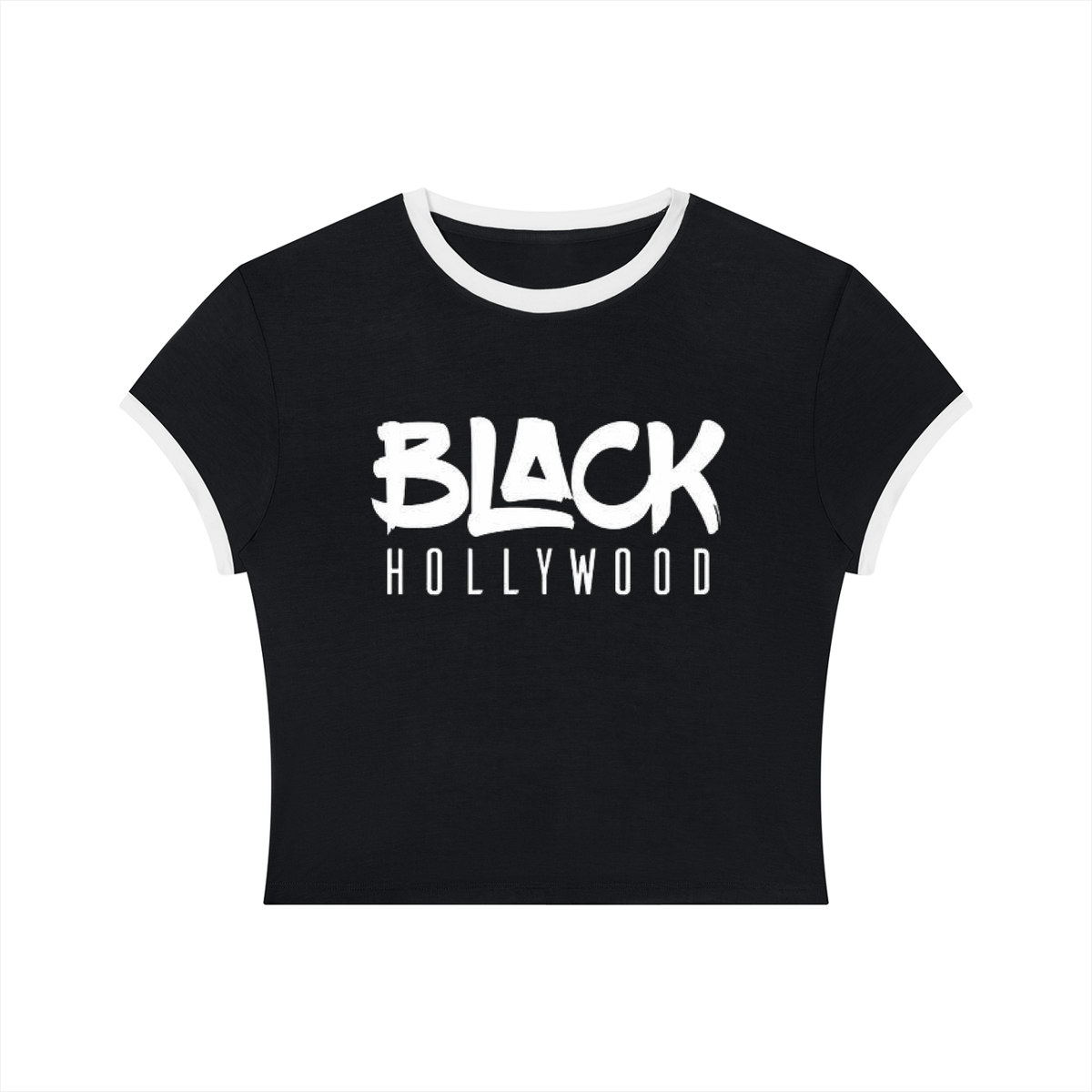 Black Hollywood Women's Slim Color Block T-Shirt by Allurah Clothing — photo 1 of 10