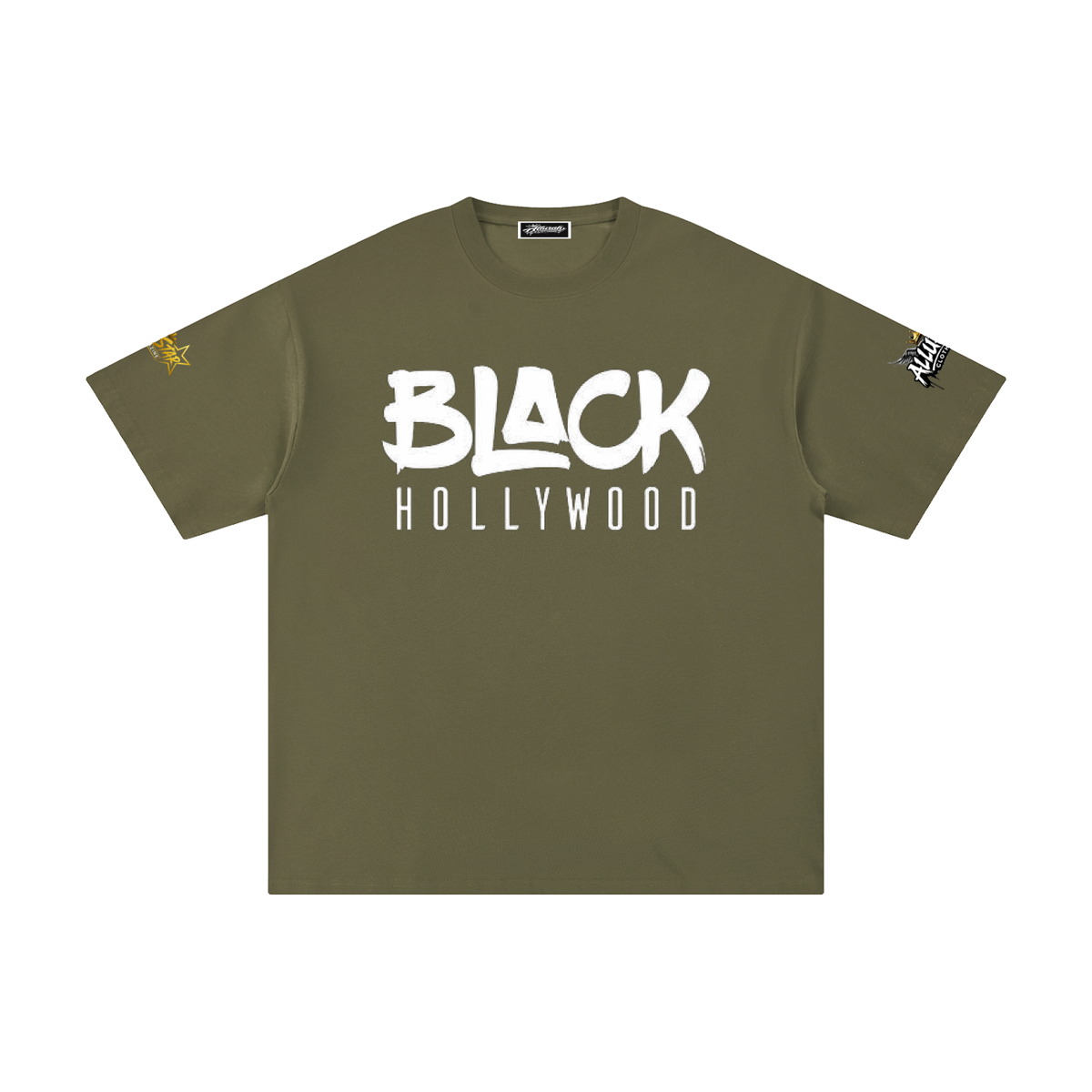 Allurah Black Hollywood Unisex Pure Cotton T-Shirt