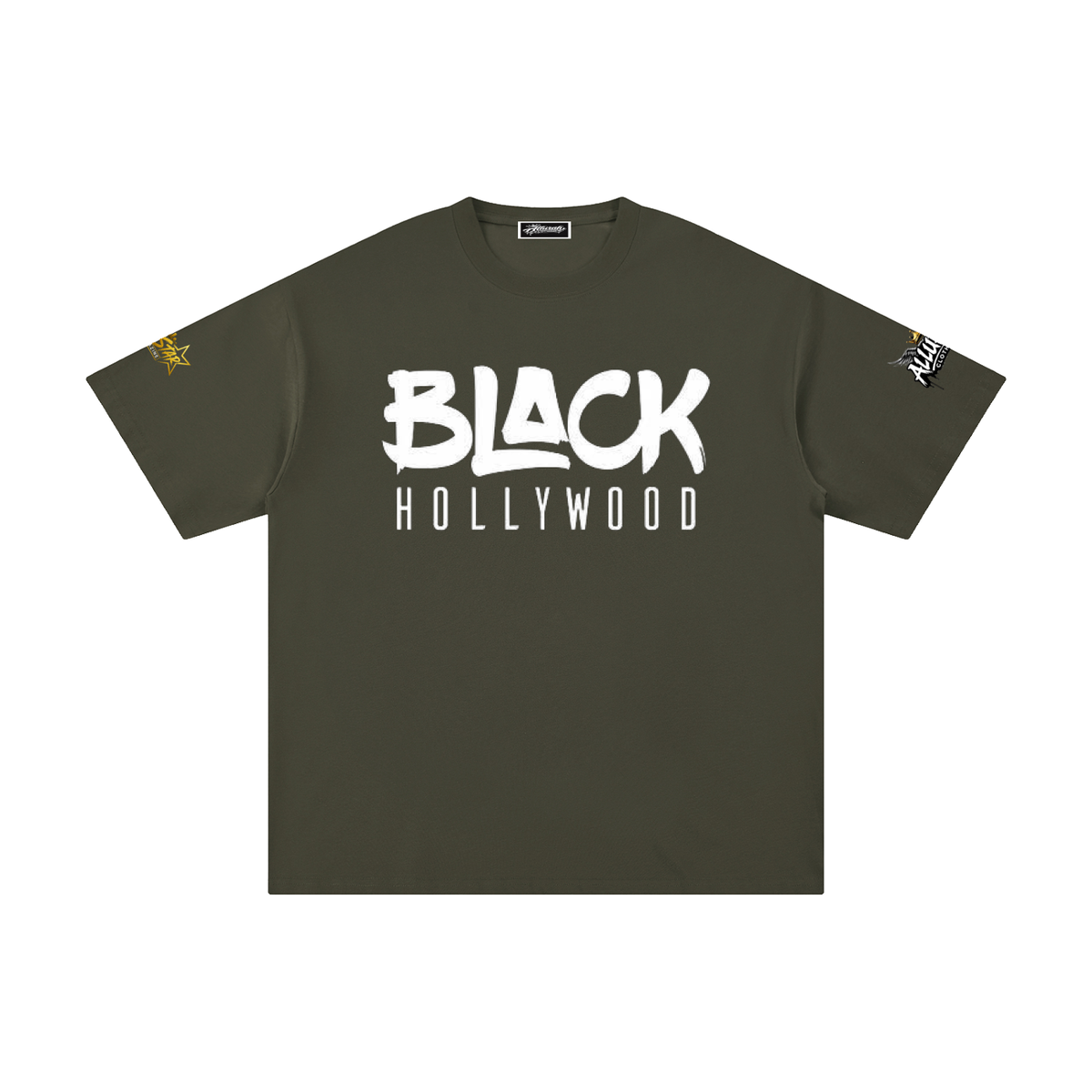 Allurah Black Hollywood Unisex Pure Cotton T-Shirt