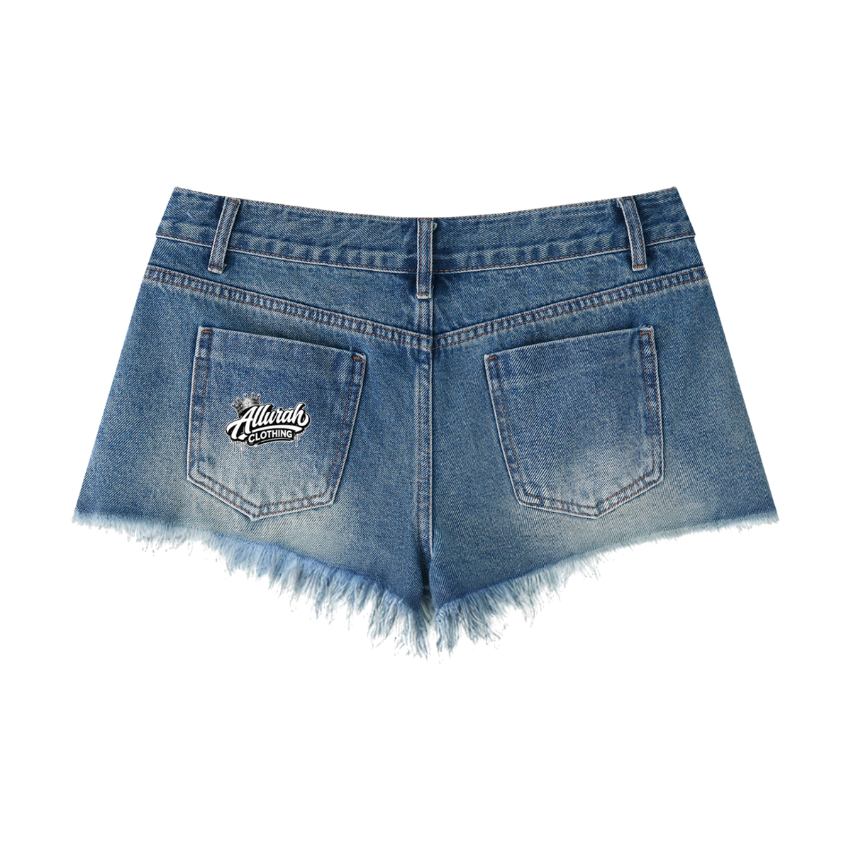 Women's Vintage Wash Raw Hem Denim Shorts by Allurah Clothing — photo 2 of 2