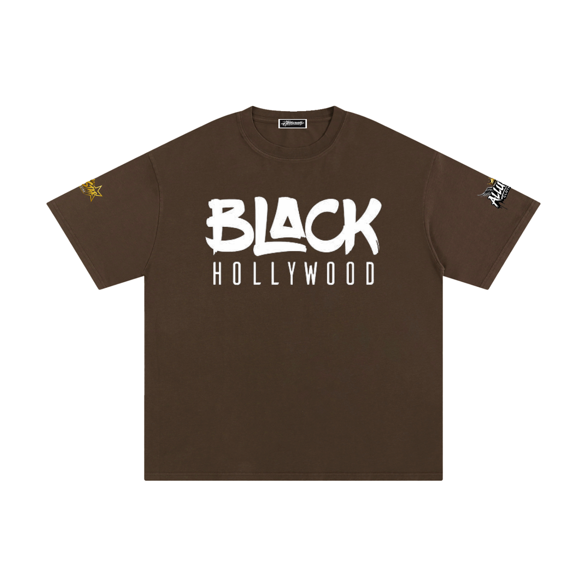 Allurah Black Hollywood Unisex Pure Cotton T-Shirt