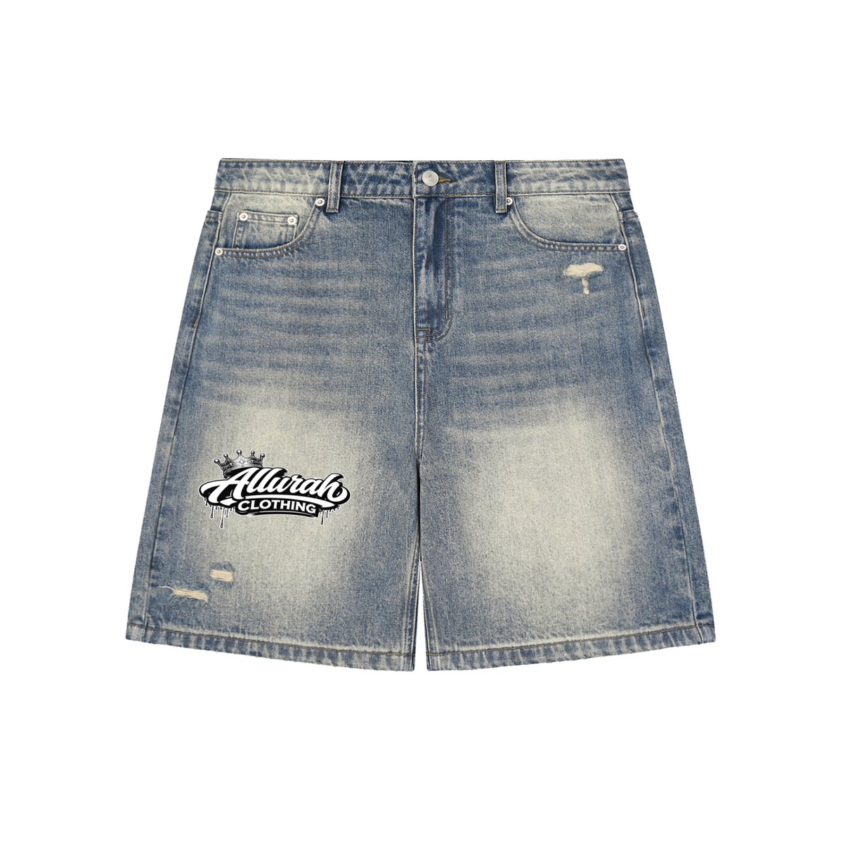 Faded Distressed Baggy Denim Shorts by Allurah Clothing — photo 1 of 2