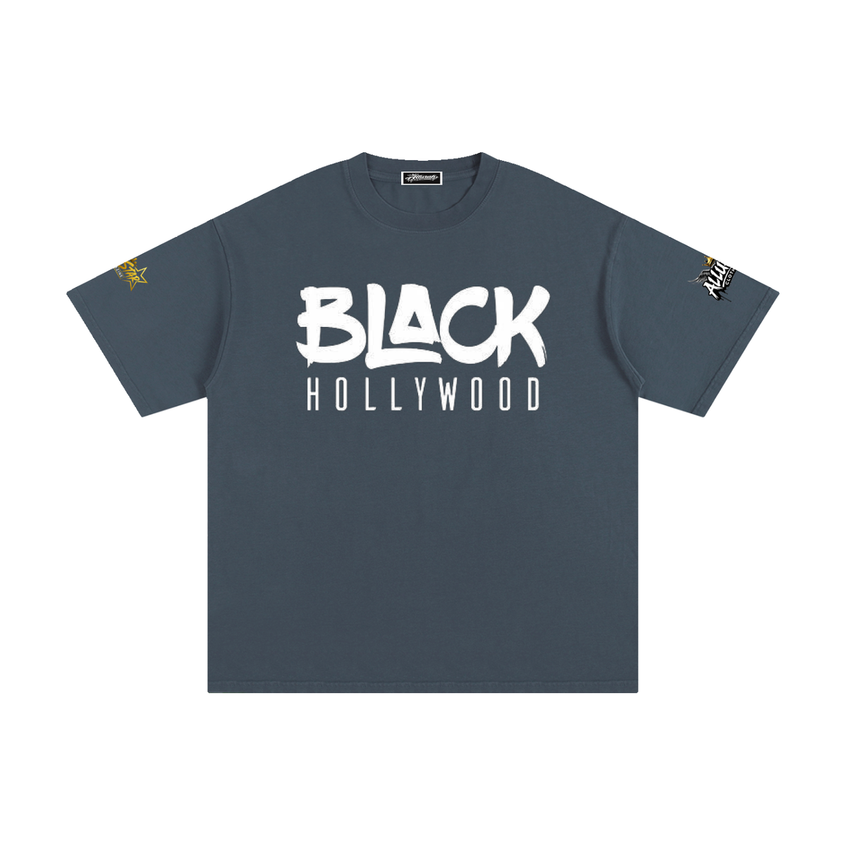 Allurah Black Hollywood Unisex Pure Cotton T-Shirt
