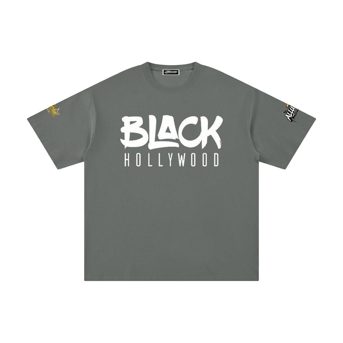 Allurah Black Hollywood Unisex Pure Cotton T-Shirt