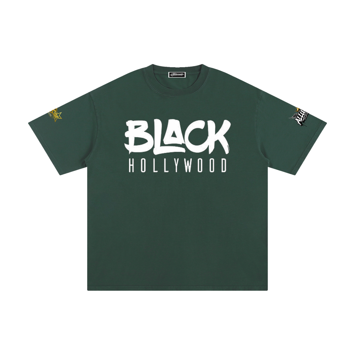 Allurah Black Hollywood Unisex Pure Cotton T-Shirt